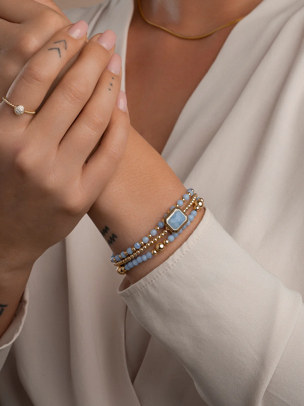 Sparkling Jewels Armband Kantagaat SBG-GEM47-3MM-MIX Zilverkleurig