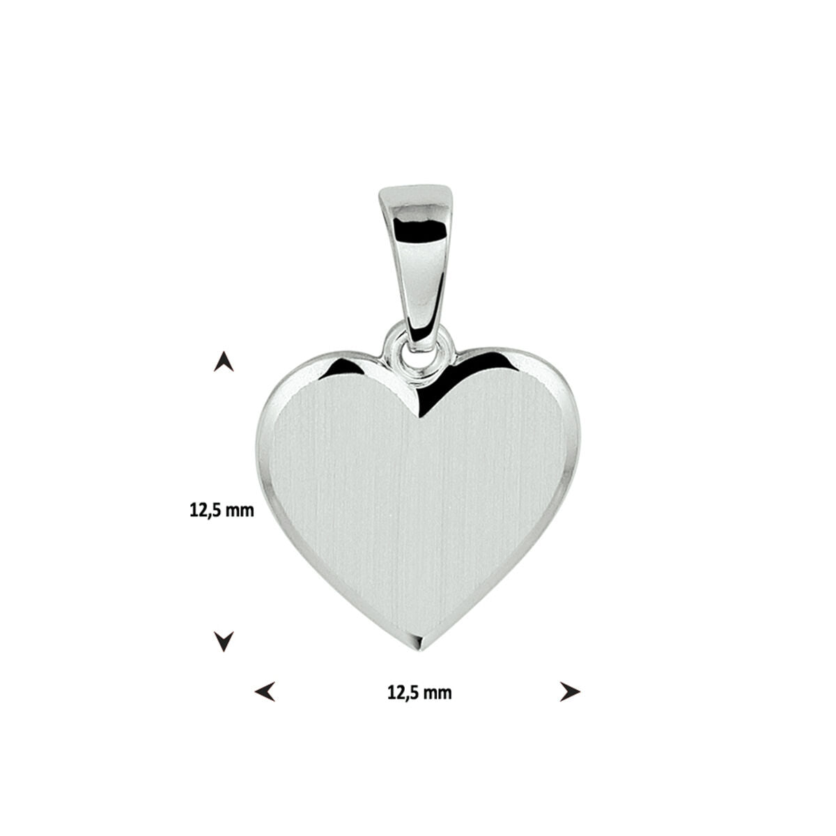 Fantasy Collection Graveerhartje poli/mat zilver hanger