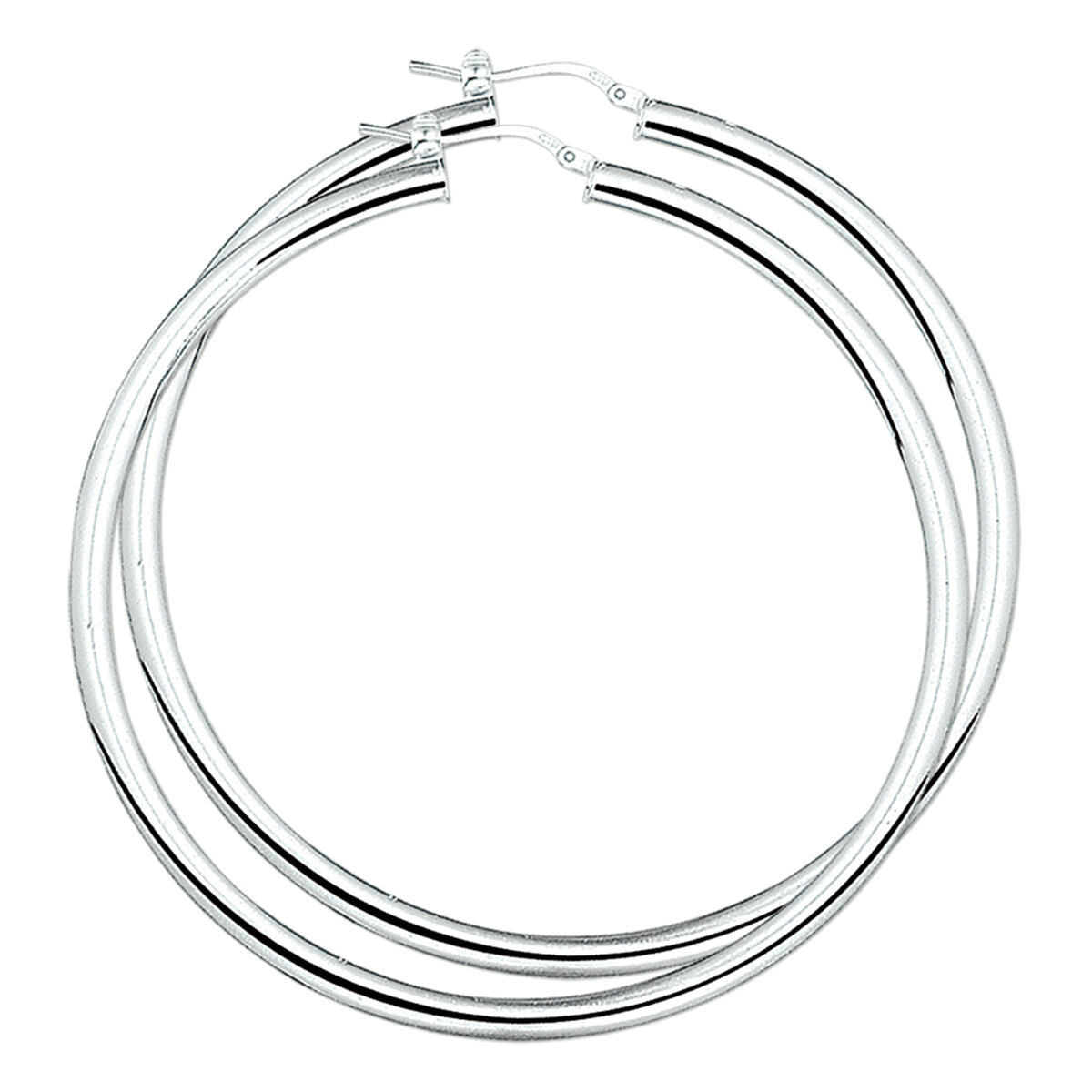Fantasy Collection Oorbellen 4,0 mm ronde buis zilver