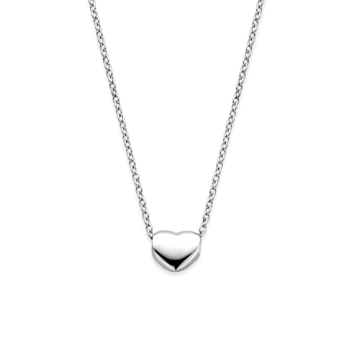 Fantasy Collection Collier hartje 41 + 4 cm zilver