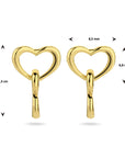 Zilver Verguld (Geel) Oorhangers Hartjes 13 Mm 1 Micron 2102586