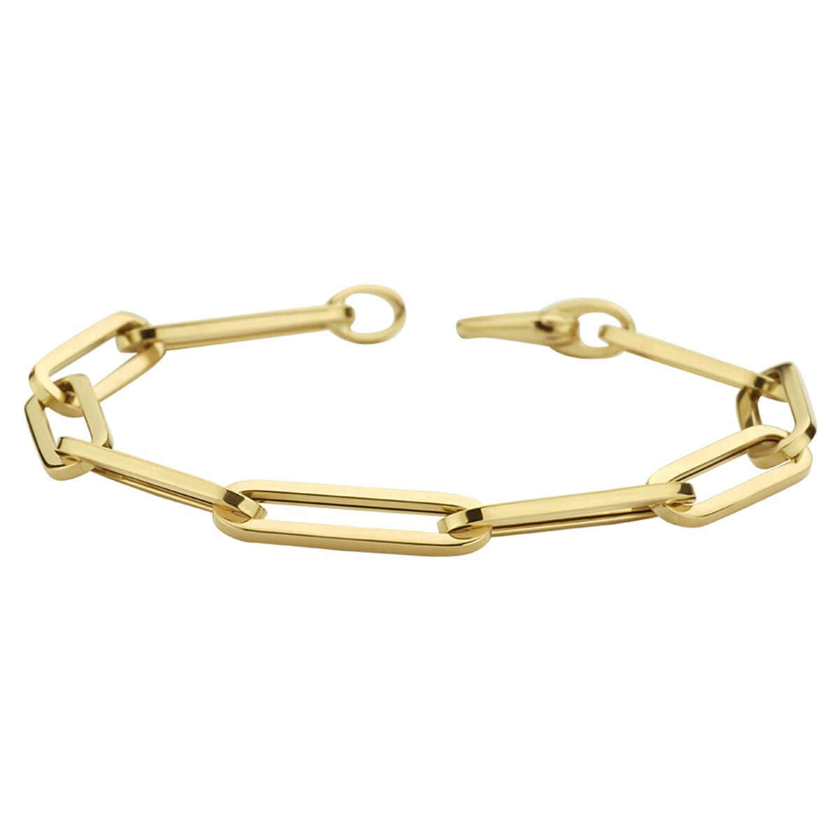 Fantasy Collection 9K armband paperclip vierkante buis 6,0 mm 19 cm 9K geelgoud