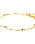 ZINZI gold plated gourmet armband met glanzende bolletjes 3mm ZIA2714G