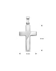 zilver gerhodineerd hanger kruis poli/mat gediamanteerd 24 mm 1340467 - PansiteNederland.nl