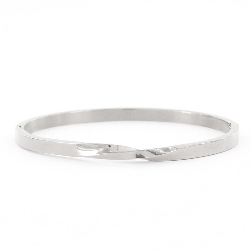 Kalli Kalli Draai Armband 2190 - Zilverkleurig 58 mm