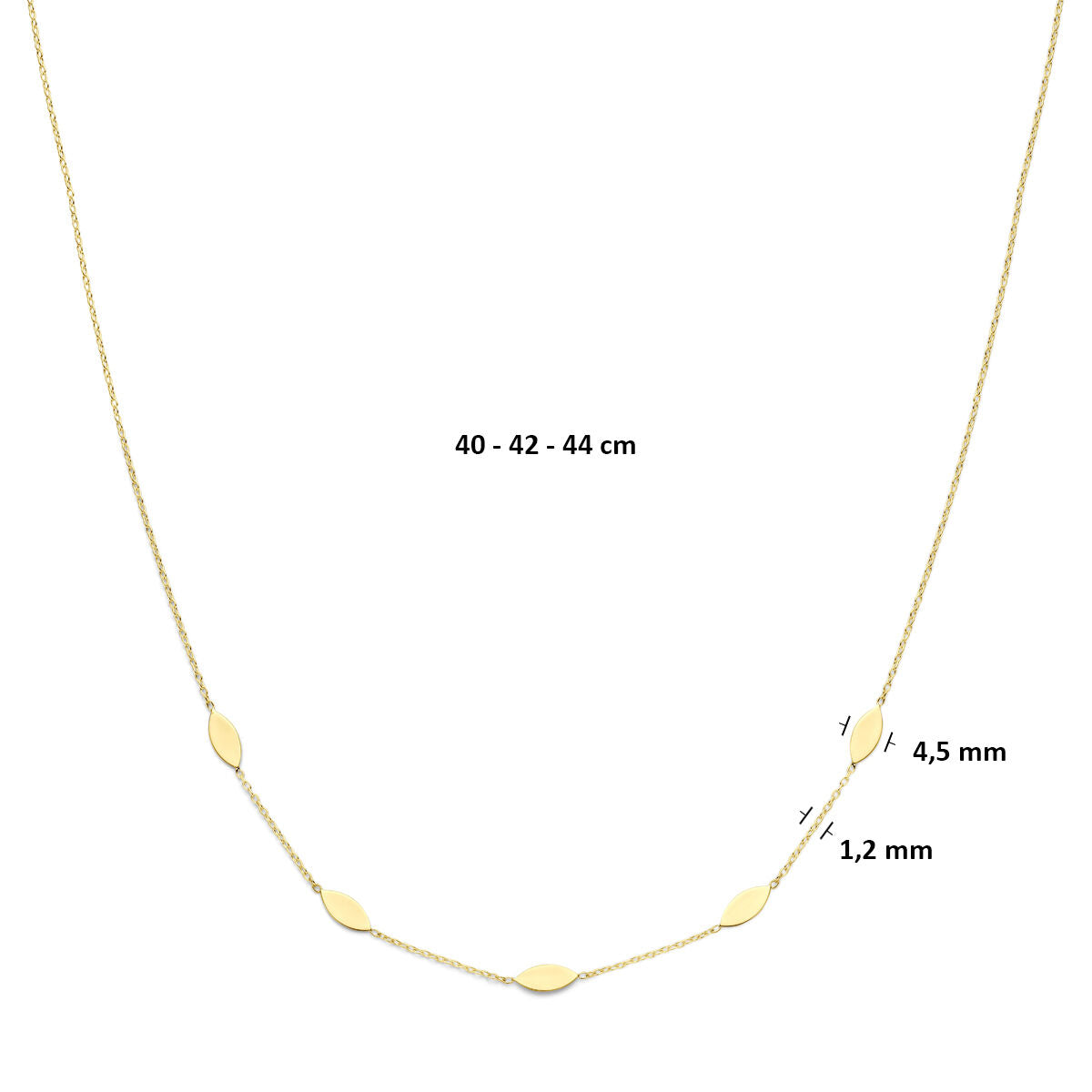 Fantasy Collection Collier 40 - 42 - 44 cm 14K geelgoud