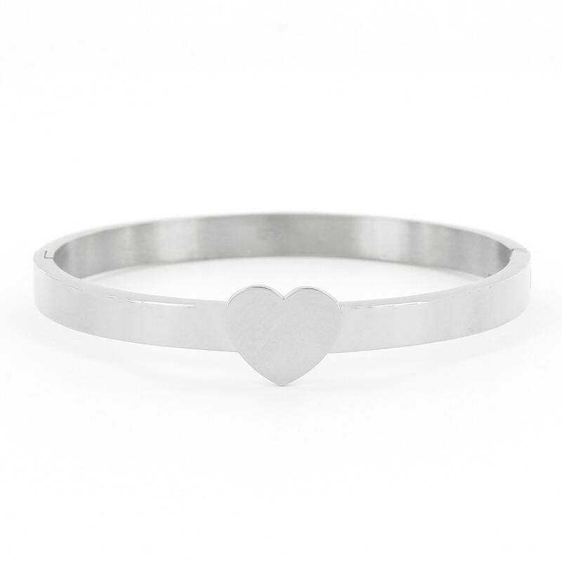 Kalli Kalli Hartje Breed Armband 2189 - Zilverkleurig 58 mm