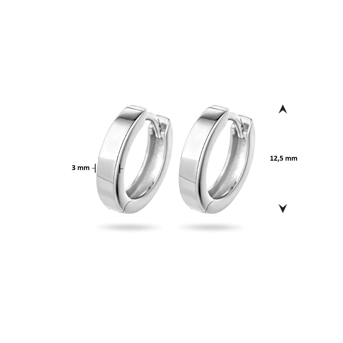 Fantasy Collection Oorbellen 3 mm vlak zilver