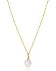 Zinzi Gold 14 krt gouden hanger met witte parel 10mm in natuurlijke vorm ZGH405 (zonder collier) - PansiteNederland.nl