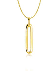 Zinzi Gold 14 krt gouden hanger 26mm met lange trendy paperclip-schakel ZGH358 (zonder collier) - PansiteNederland.nl