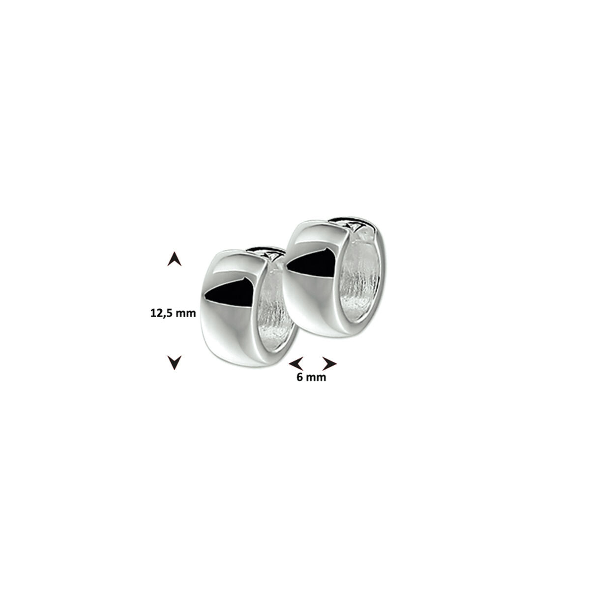 Fantasy Collection Oorbellen 6 mm bol zilver