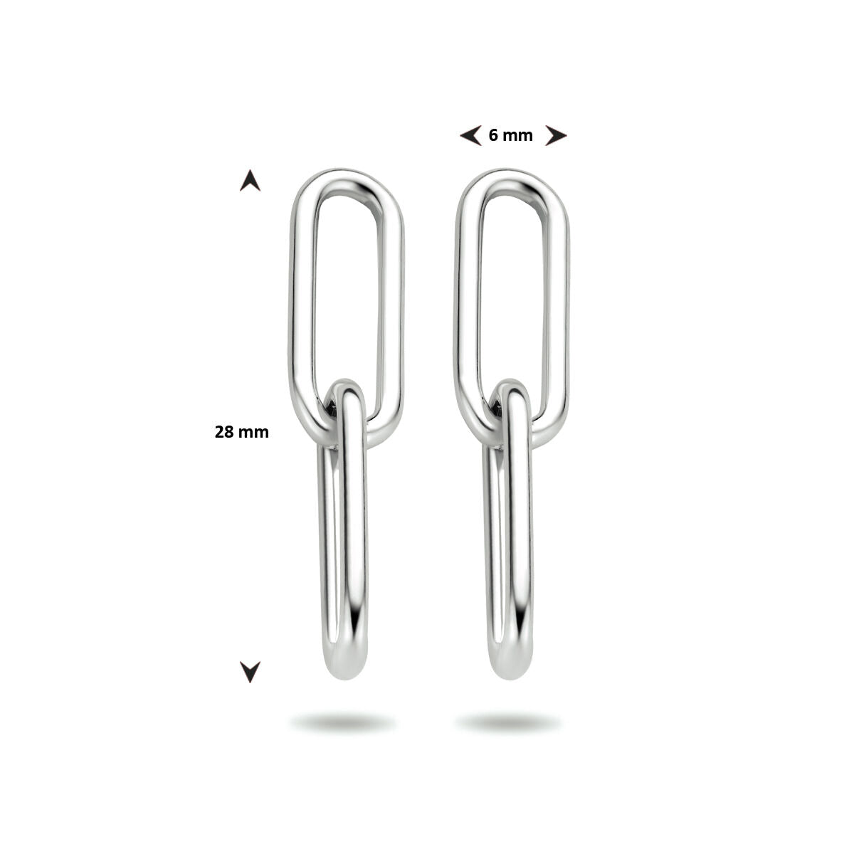 Fantasy Collection Hangende oorbellen paperclip zilver