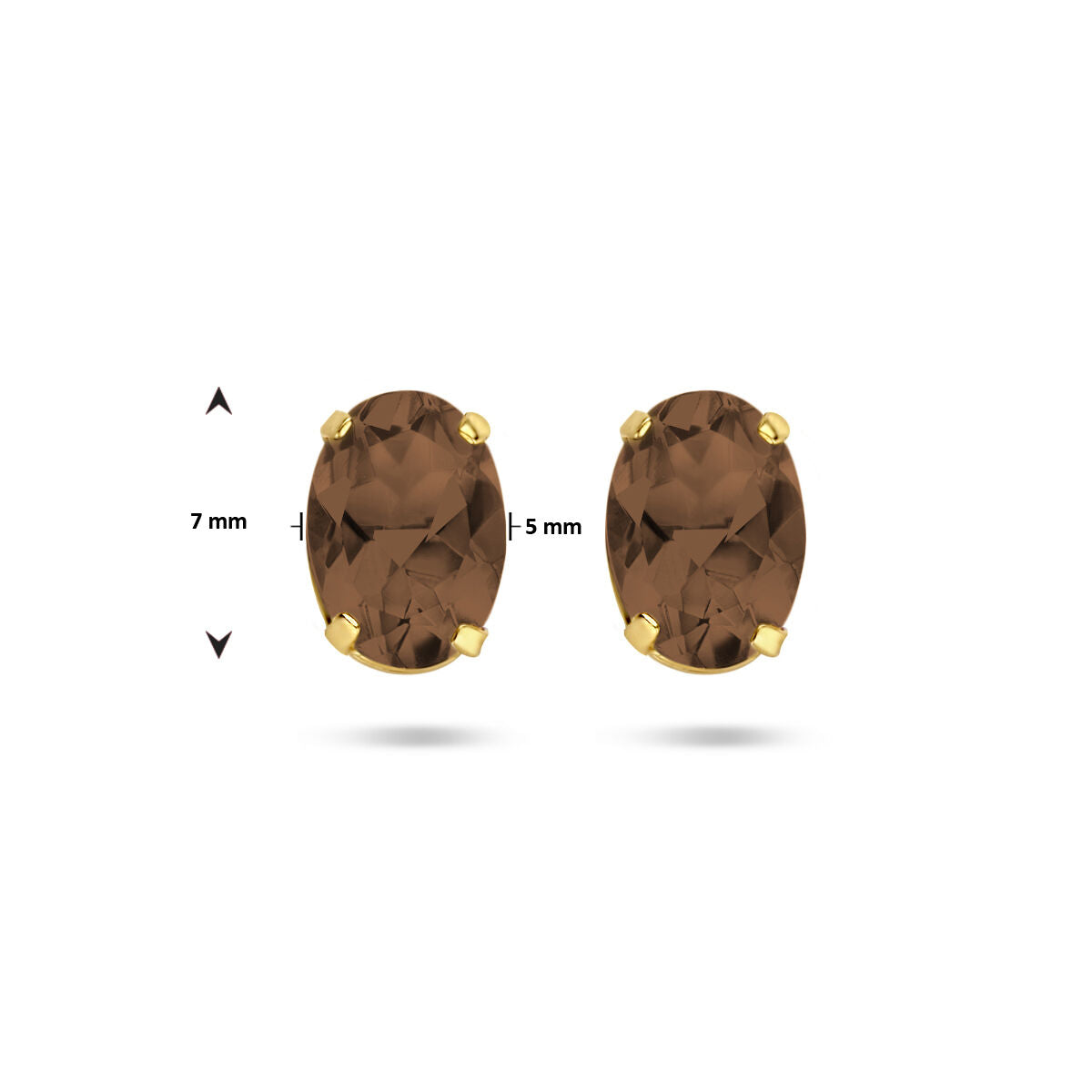 Fantasy Collection Oorbellen rookkwarts 14K geelgoud