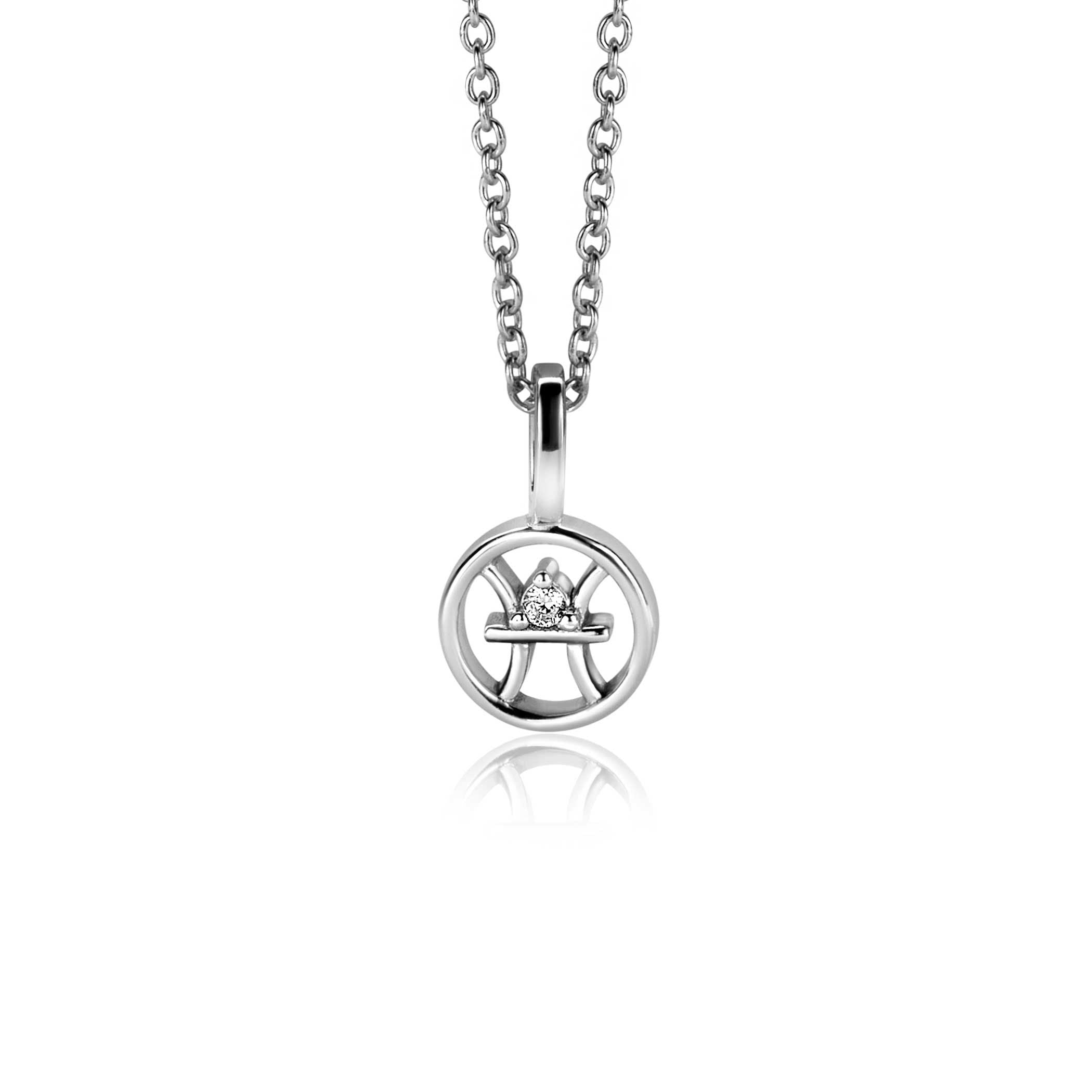 ZINZI Zilveren Hanger met Witte Zirkonia ZIH-VIS