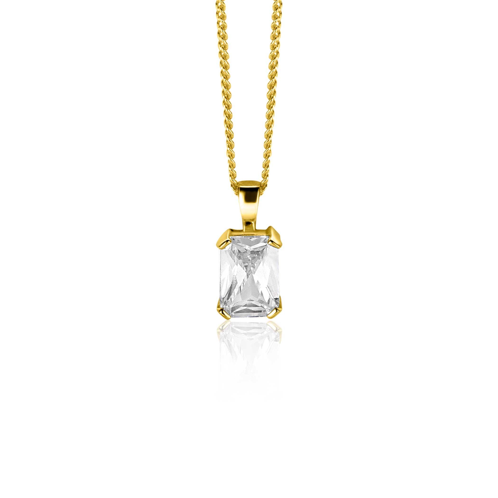 ZINZI 14K Gouden Hanger met Witte Zirkonia ZGH509