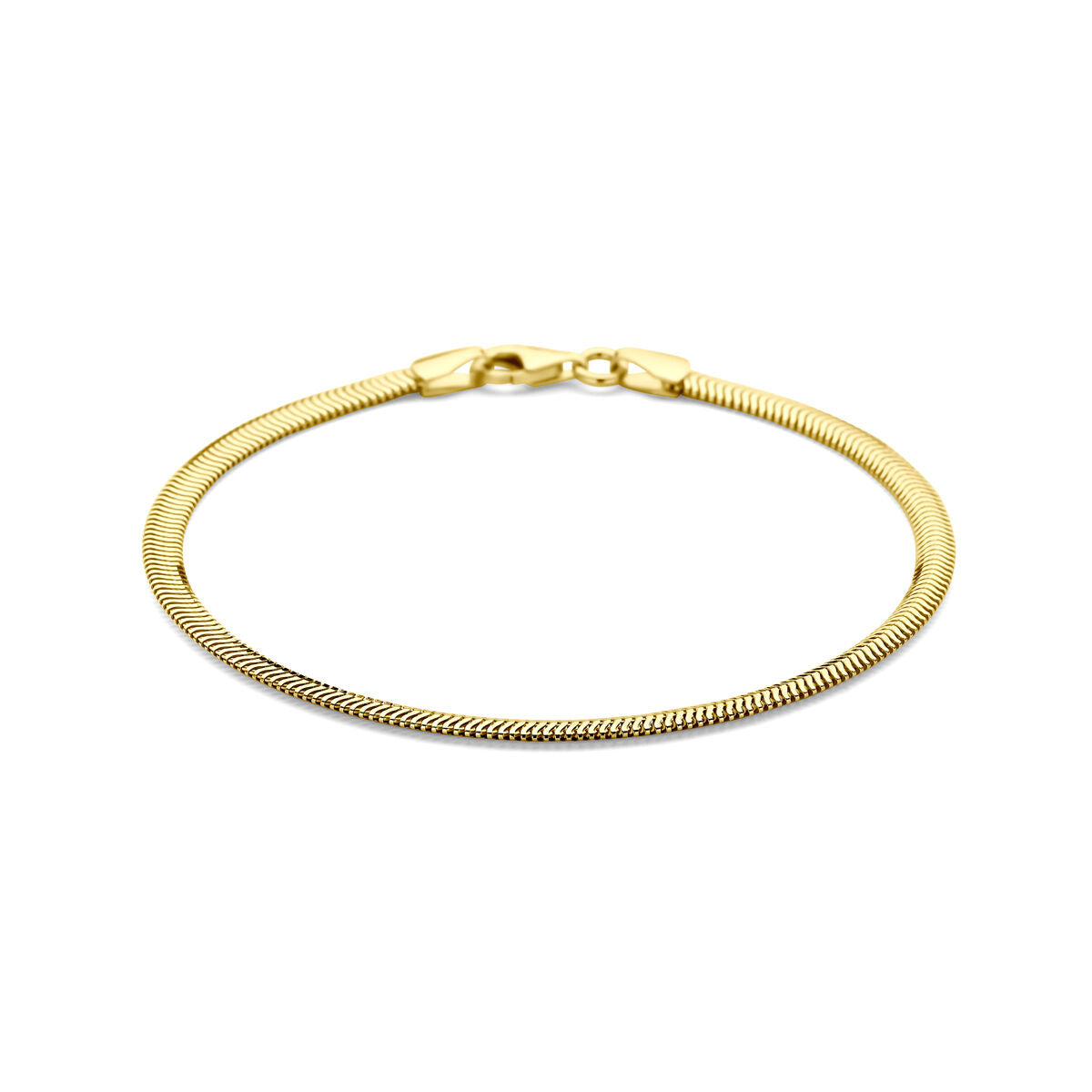 Fantasy Collection Armband slang plat (bol) 3,0 mm 19 cm 14K geelgoud