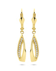 14K geelgouden oorhangers zirkonia brisur haak 33 mm - 4033655