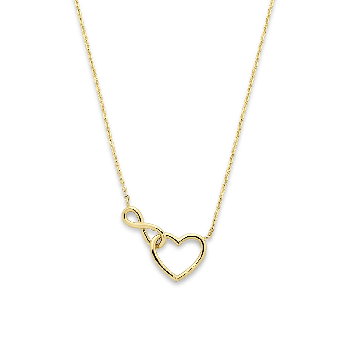 Fantasy Collection Collier hartje en infinity 40 - 42 - 44 cm 14K geelgoud