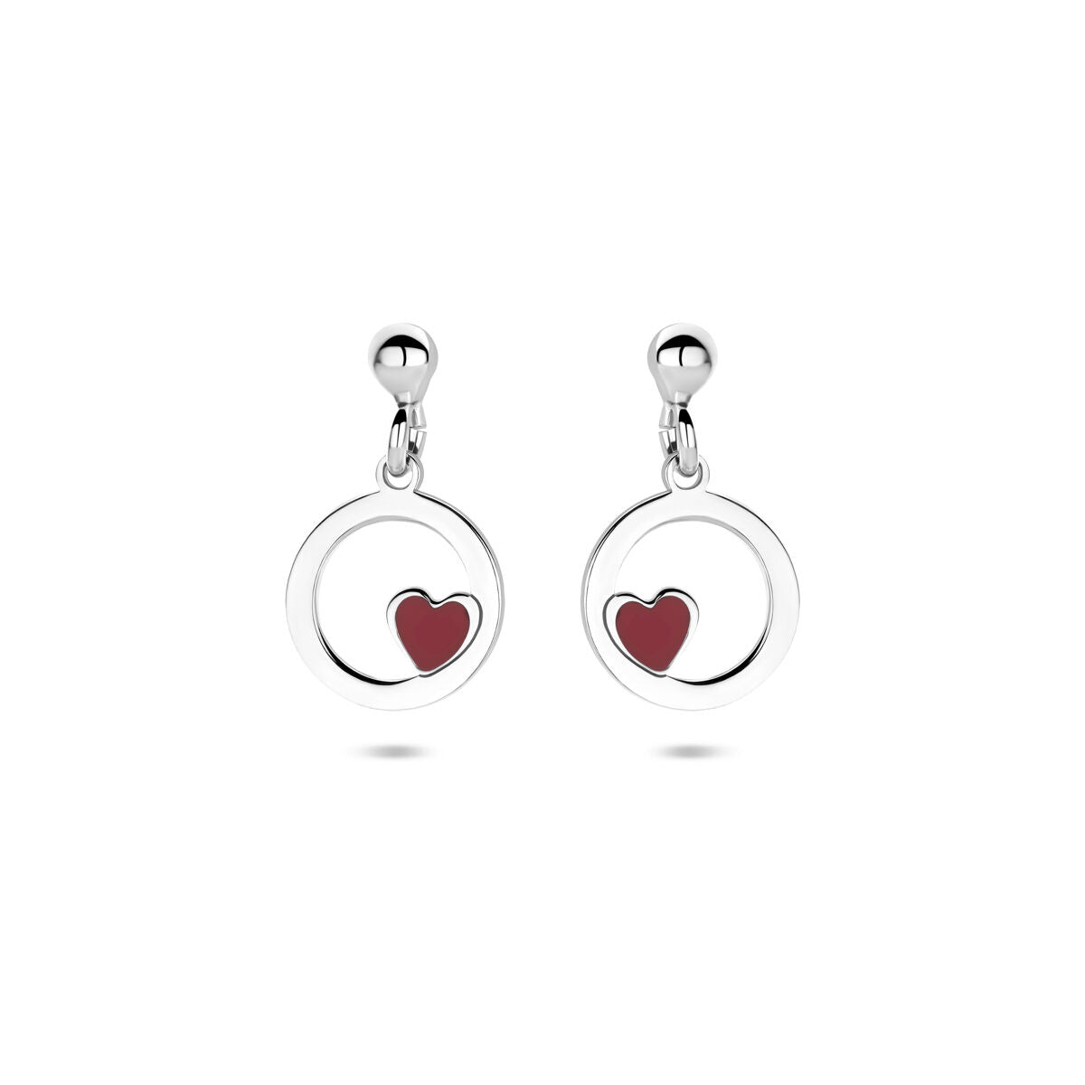 Zilveren gerhodineerde oorhangers hartje 17 mm - 1341862