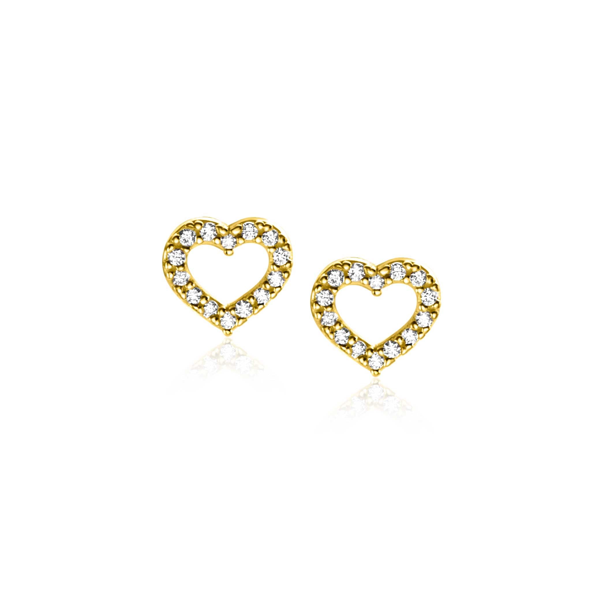 ZINZI 14K Gouden Oorknoppen met Witte Zirkonia ZGO450 oorbellen