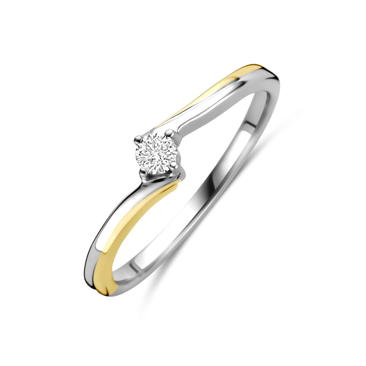 Fantasy Collection Ring diamant 0.10ct h si 14K bicolor goud