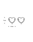 Zilveren gerhodineerde oorknoppen hartjes 7 mm - 1341711