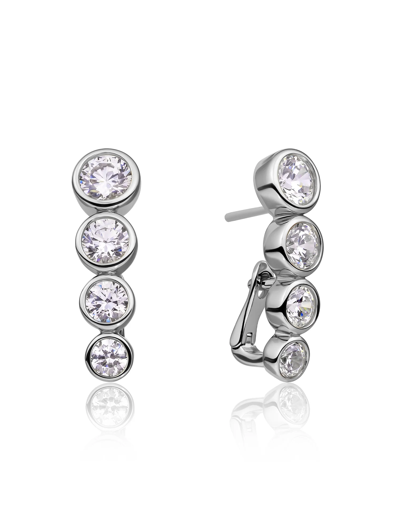 Sparkling Jewels Oorbellen Zirkonia EAS36 Zilverkleurig