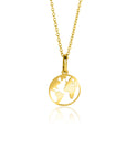 Zinzi Gold 14 krt gouden hanger met wereldkaart ZGH474 (zonder collier) - PansiteNederland.nl