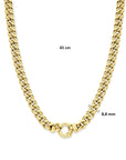 14K geelgoud collier gourmette 45 cm met groot springslot 4018064