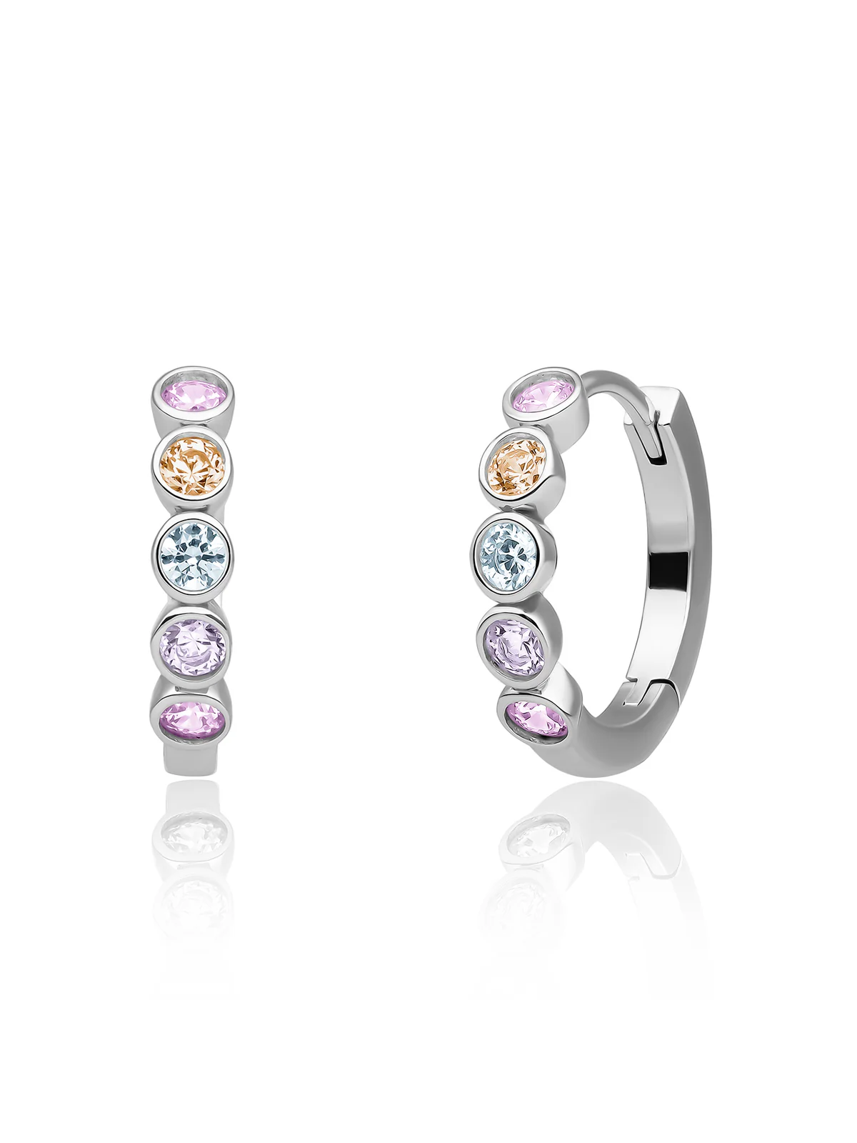 Sparkling Jewels Oorringen Multicolor EAS35-MULTI Zilverkleurig
