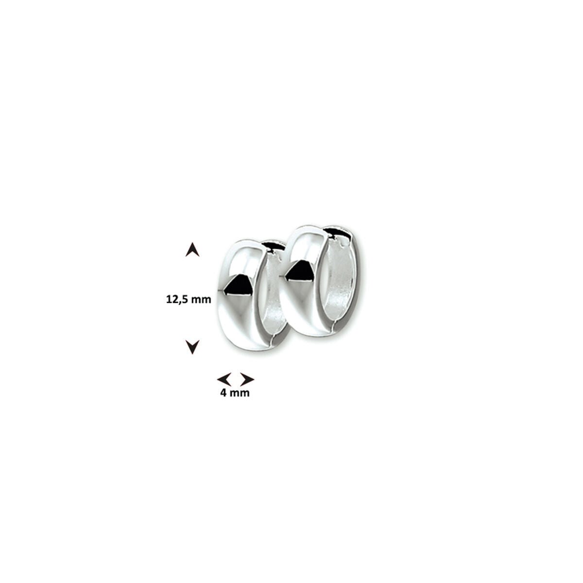 Fantasy Collection Oorbellen 4 mm bol zilver
