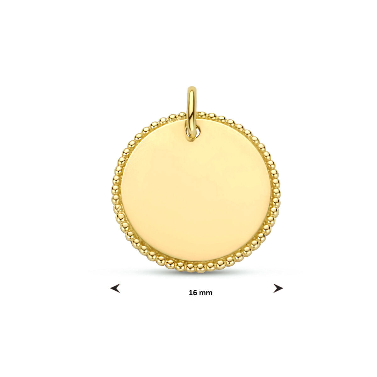 Fantasy Collection Graveerhanger rond 14K geelgoud