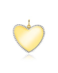 Zinzi Gold 14 krt gouden hanger met glanzend hartje van 19mm en met chique witgouden parelrand ZGH364-19 (zonder collier) - PansiteNederland.nl