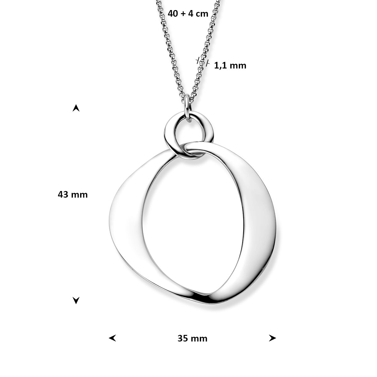 Fantasy Collection Collier 40 + 4 cm zilver