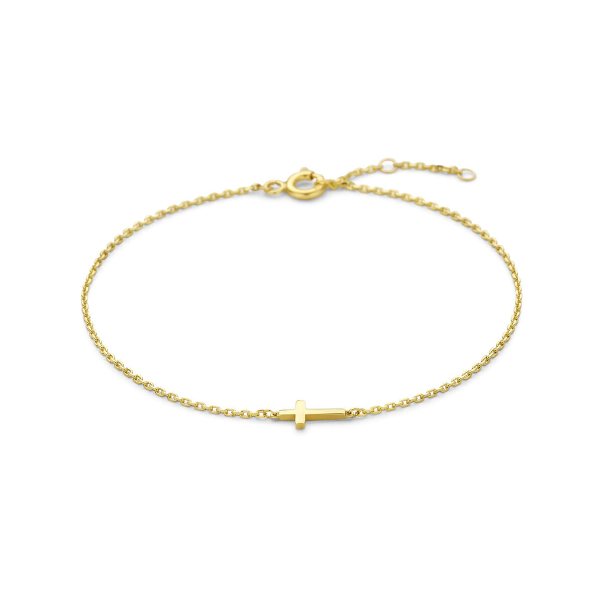 Fantasy Collection Armband kruis 16,5 - 17,5 - 18,5 cm 14K geelgoud