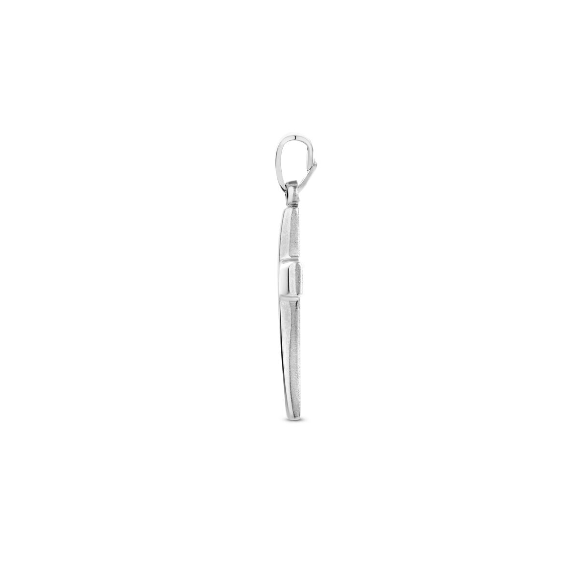 Fantasy Collection Hanger kruis poli/mat gediamanteerd 24 mm zilver
