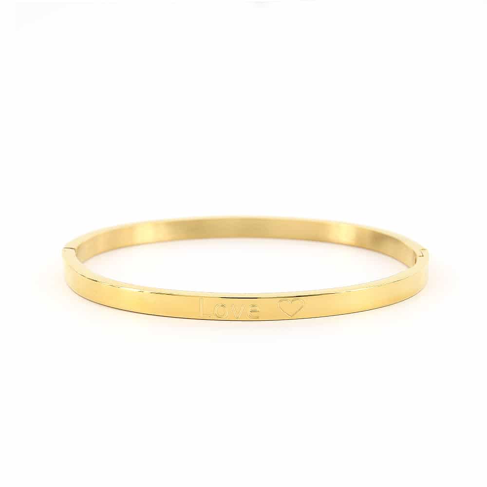 Kalli Kalli Alice LOVE Armband 010016G - Goudkleurig 58 mm