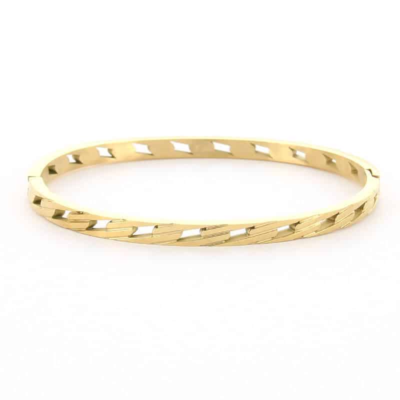 Kalli Kalli Ankerschakel Smal Armband 2183G - Goudkleurig 58 mm