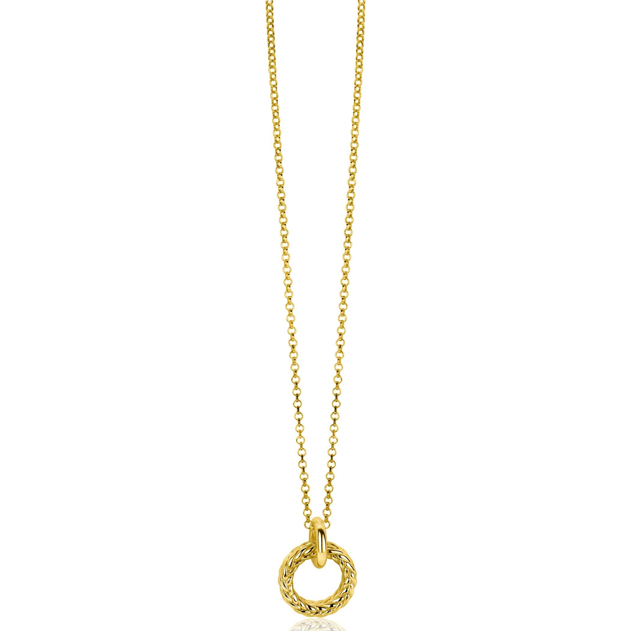 ZINZI Verguld Zilveren Hanger 19mm geel - ZIH2246G