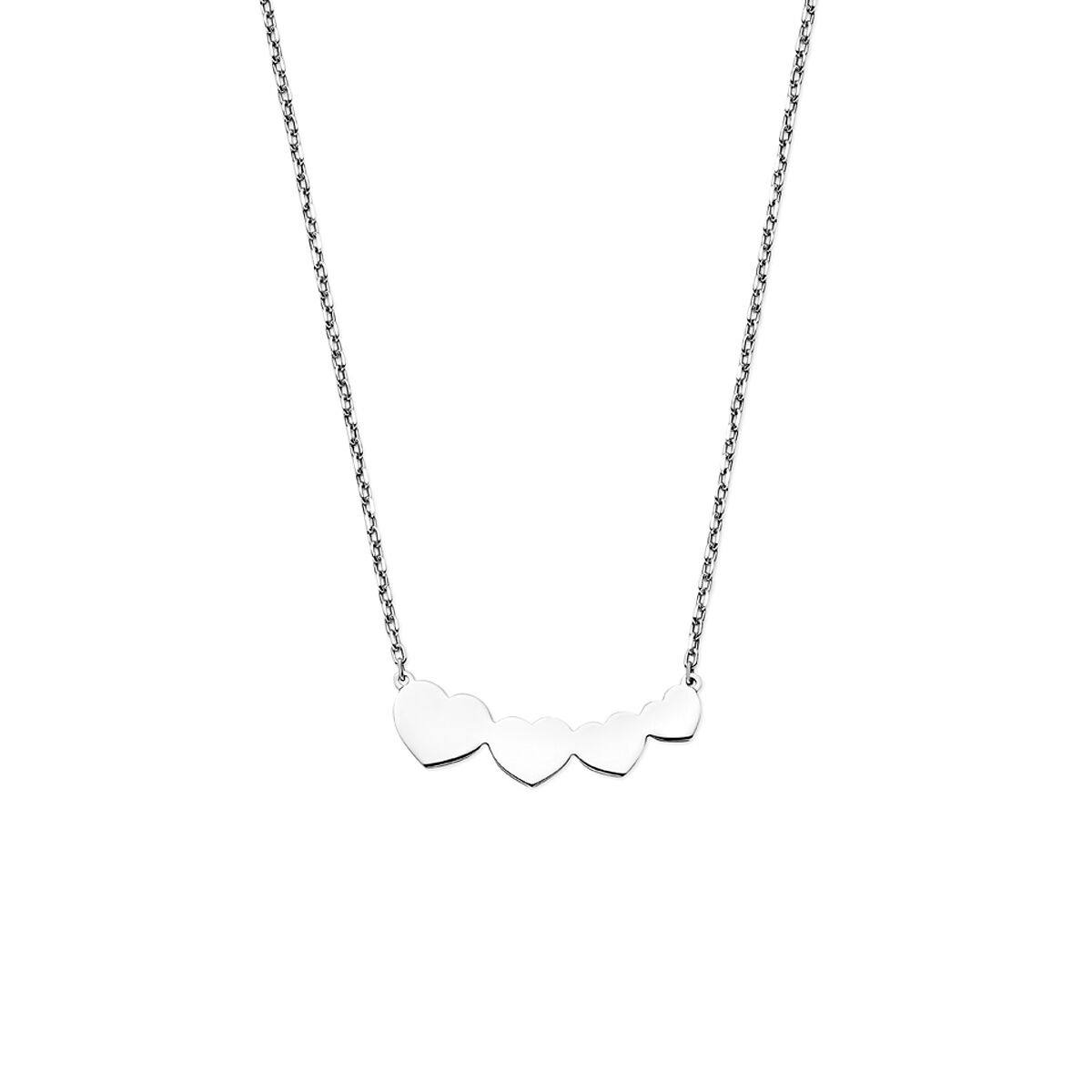Fantasy Collection Collier hartjes 40 + 4 cm zilver