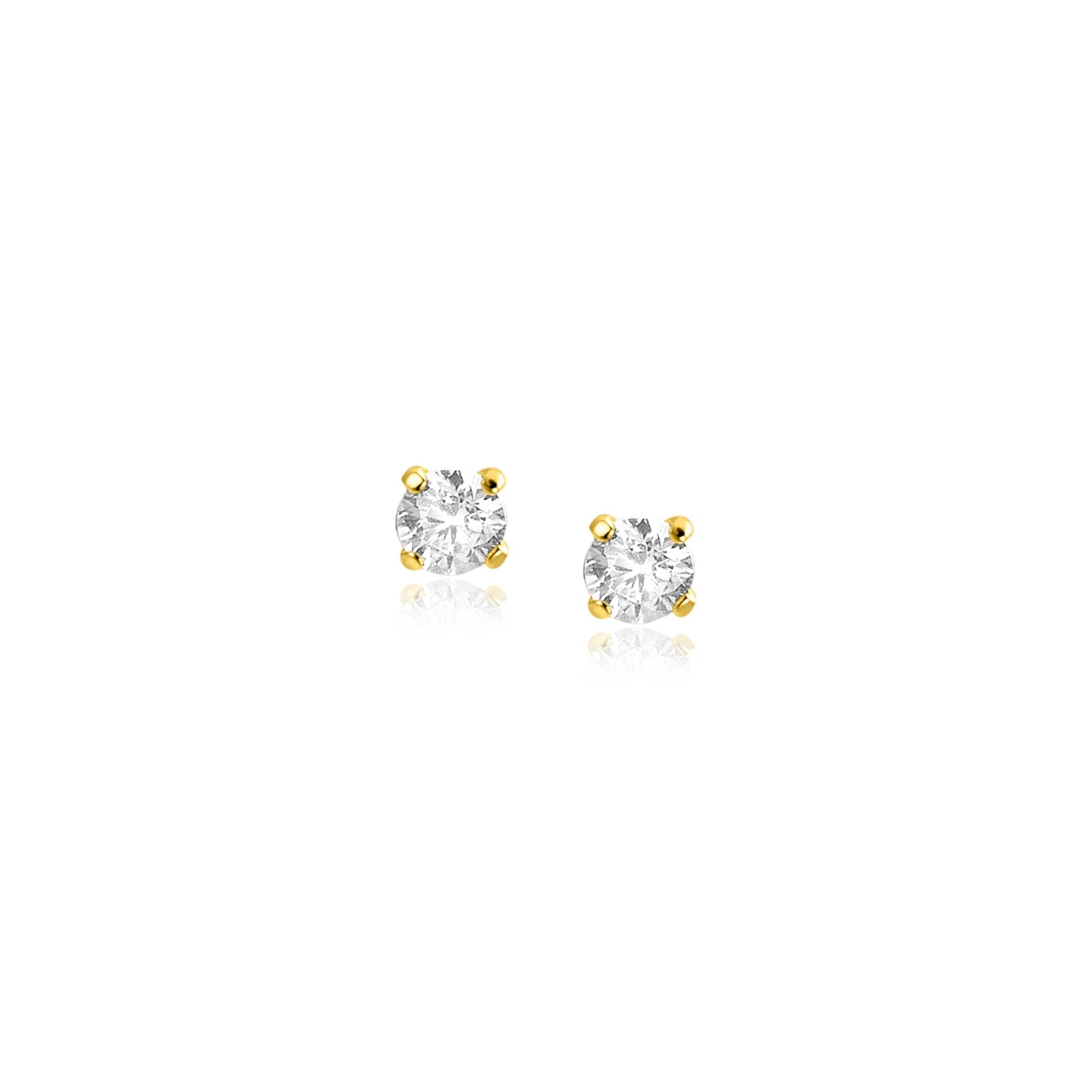 ZINZI 14K Gouden Oorknoppen met Witte Zirkonia ZGO475 oorbellen