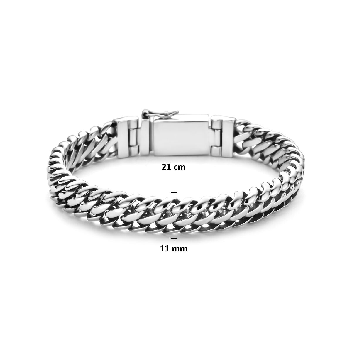Fantasy Collection Armband oxi 11 mm 21 cm zilver geoxideerd