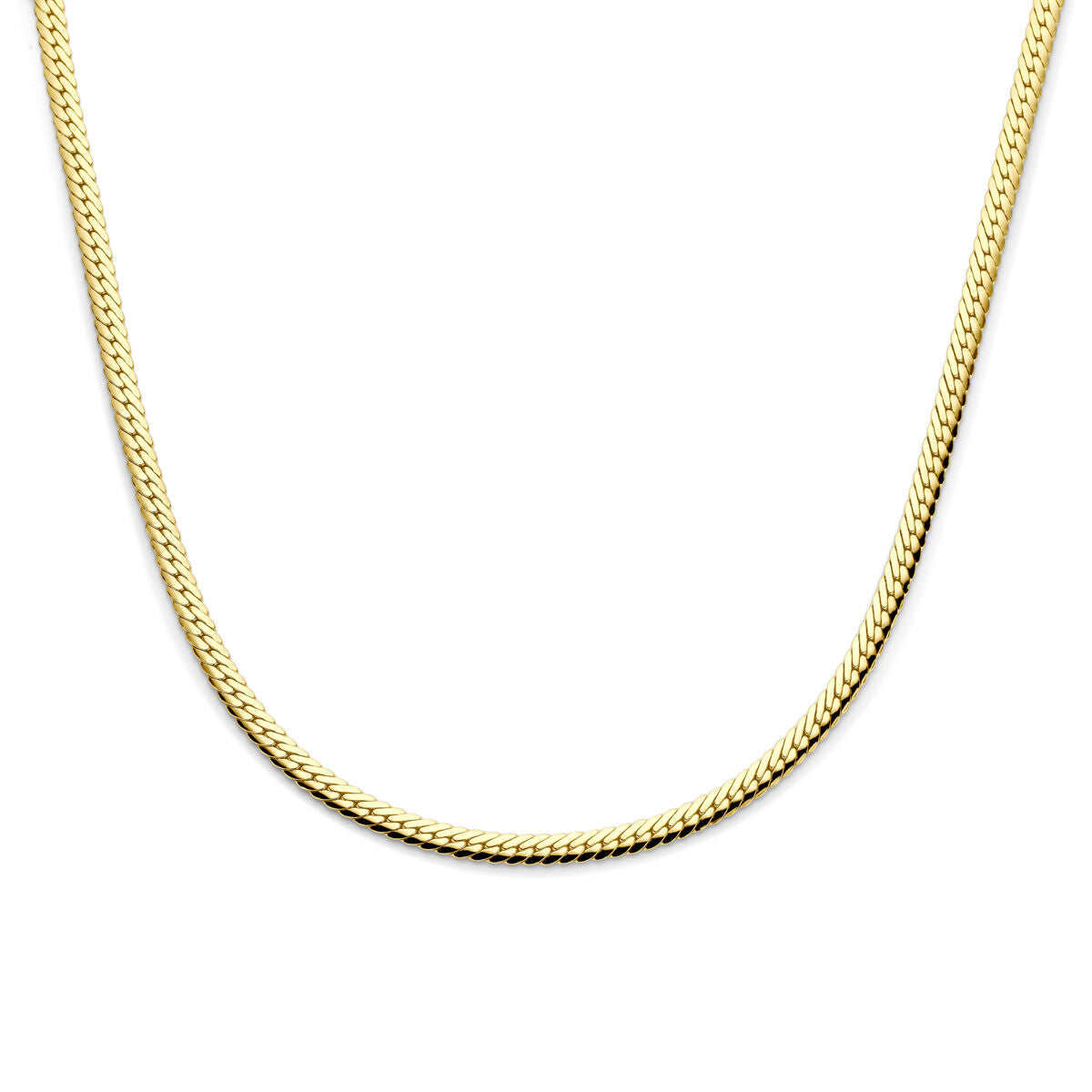 Fantasy Collection Collier gourmette 5 mm 40 + 4 cm 3 micron zilver verguld