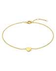 9K geelgouden armband hartje 16,5 - 17,5 - 18,5 cm - 8000465