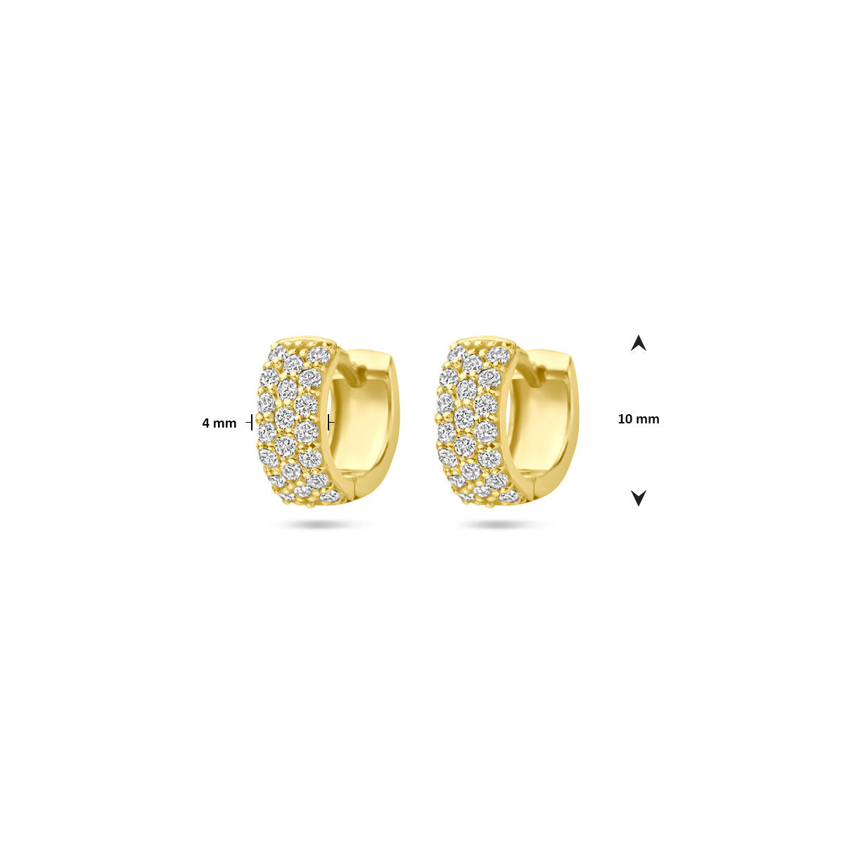 14K geelgouden Klapoorringen diamant 0.40ct 2x 0.20ct h si 10 mm - 4033277