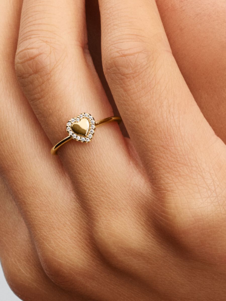 Pandora Graveerbaar Hart Halo Ring goudverguld - 163801C01