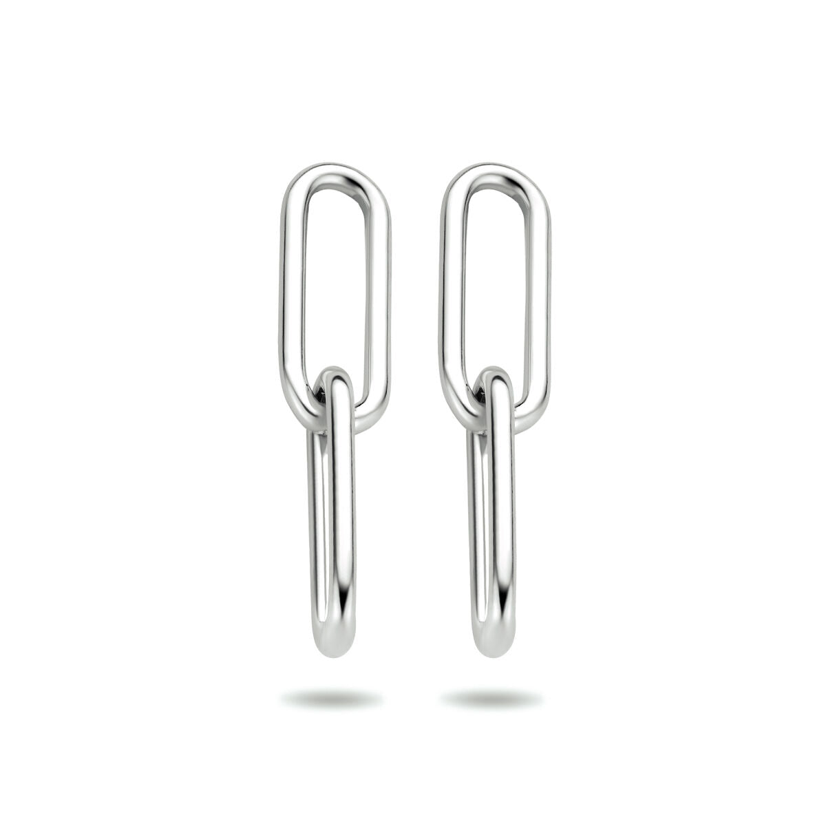 Fantasy Collection Hangende oorbellen paperclip zilver