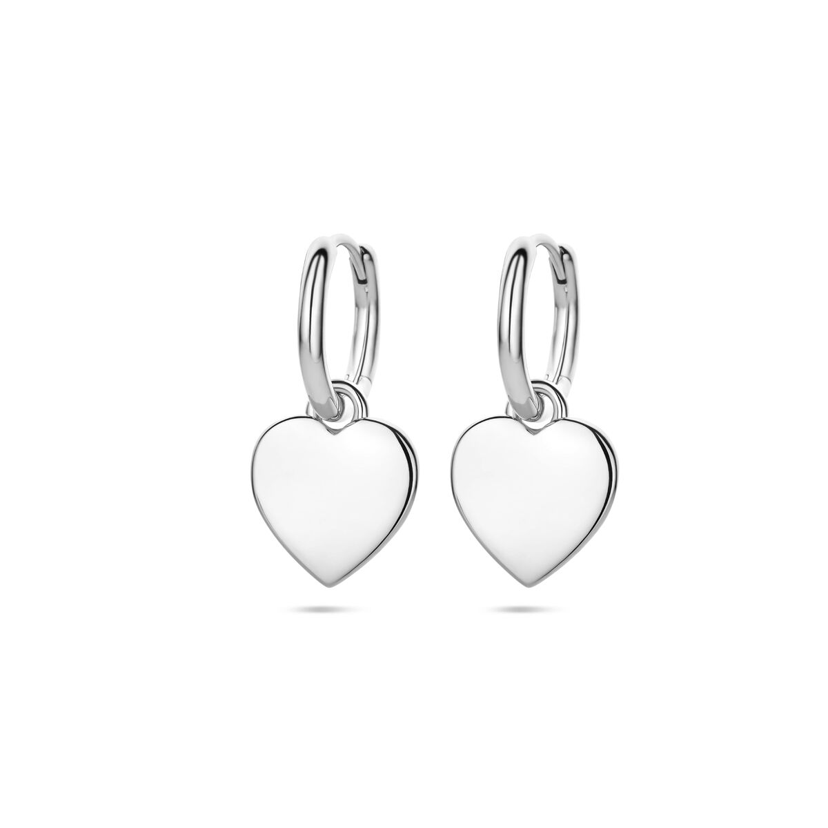 Fantasy Collection Oorbellen hartje 19 mm zilver