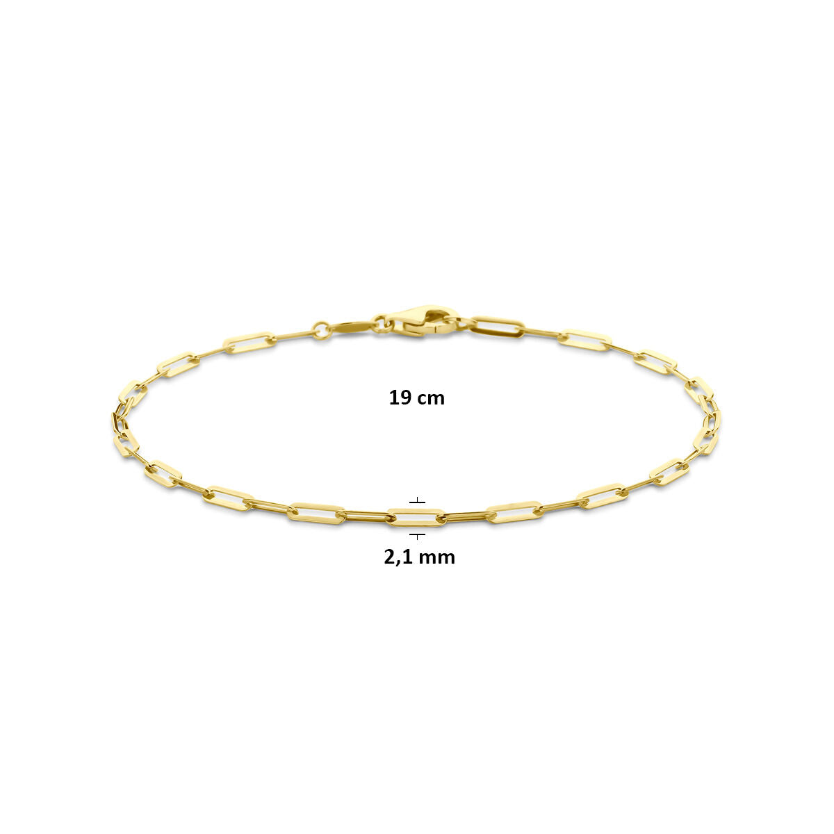 Fantasy Collection 9K armband 2,1 mm 19 cm 9K geelgoud