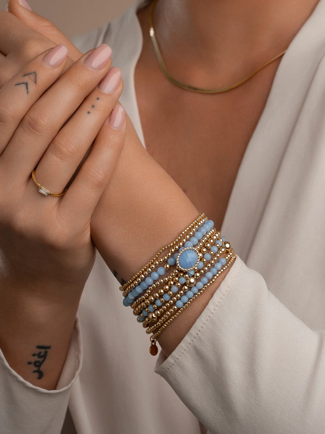 Sparkling Jewels Armband Kantagaat SBG-GEM47-3MM-MIX Zilverkleurig